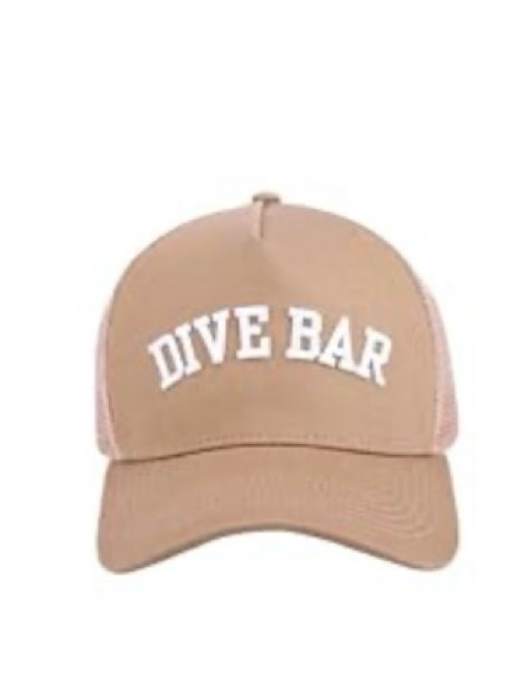 Amazon Essentials Tan "DIVE BAR" Trucker Hat